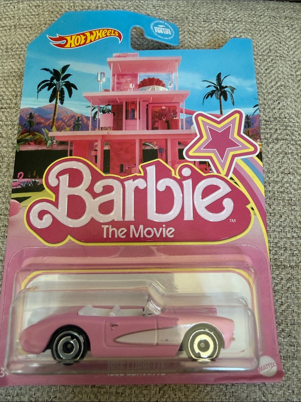 Hot Wheels Barbie The Movie Pink Convertible Toy Car